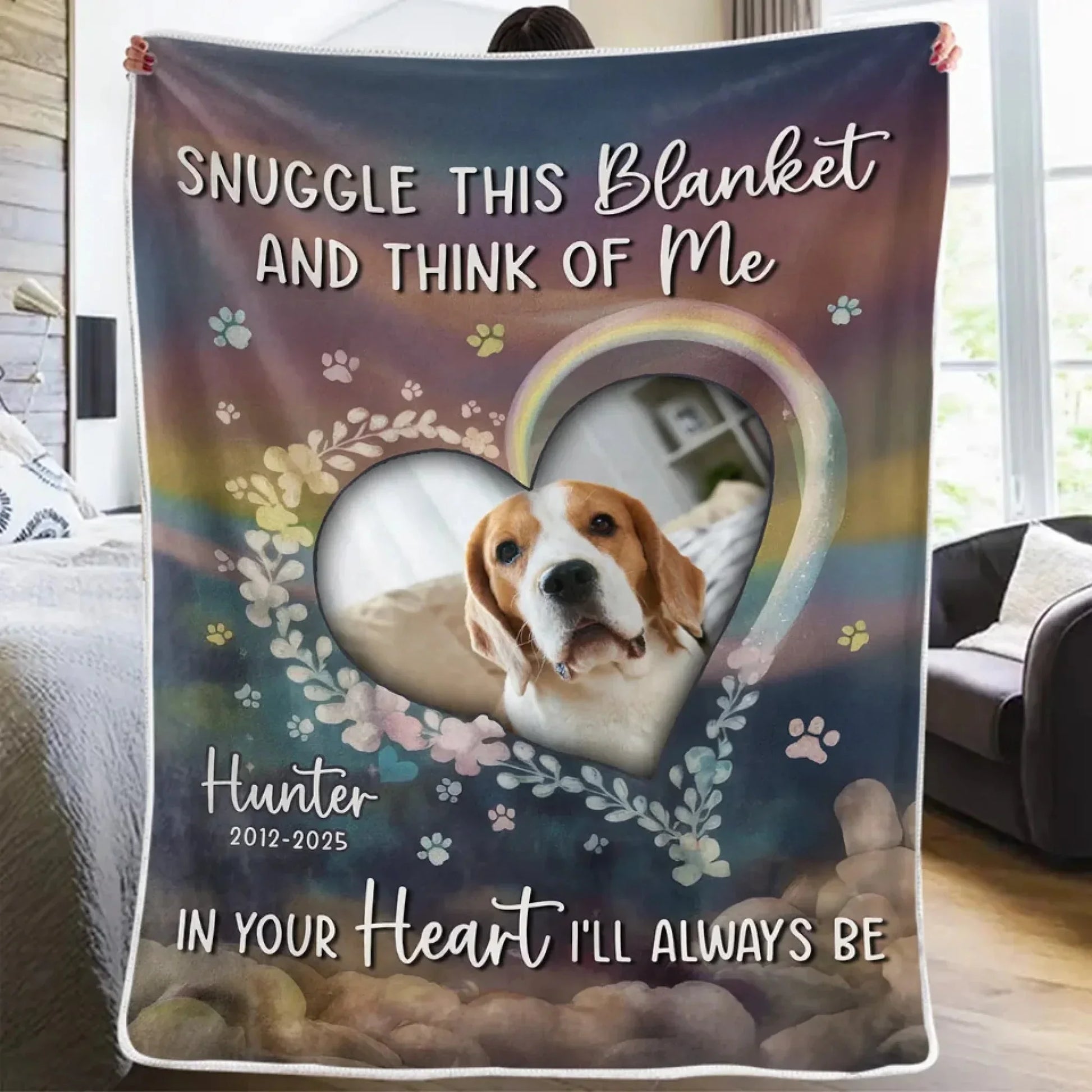 Snuggle This Blanket Memorial Pet Loss - Personalized Photo Blanket - PersonalizedFury