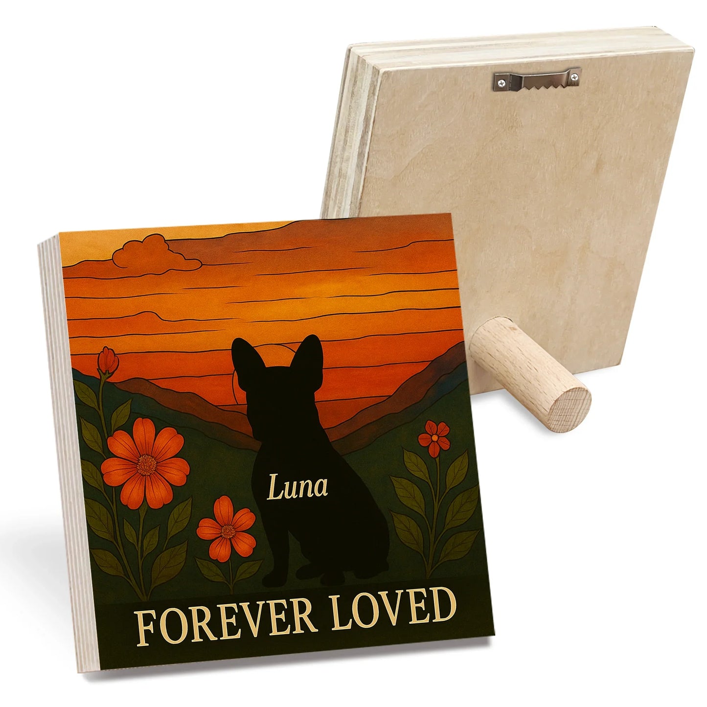 Dog Memorial Wooden Frame – Forever Loved Pet Loss Photo Gift