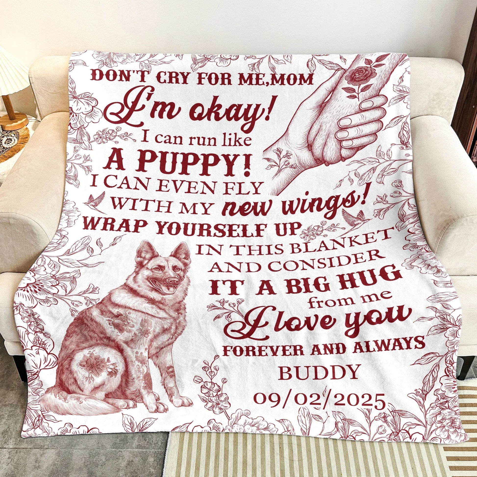 Don’t Cry for Me Mom Pet Memorial Blanket – Personalized Dog Loss Gift - PersonalizedFury
