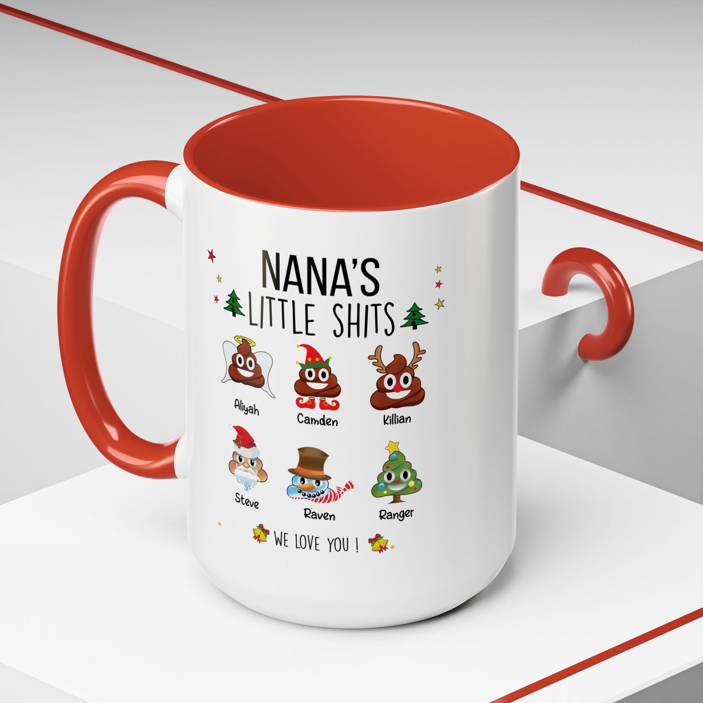 Christmas Gift for Grandma or Mom - Funny Nana Accent Mug - PersonalizedFury