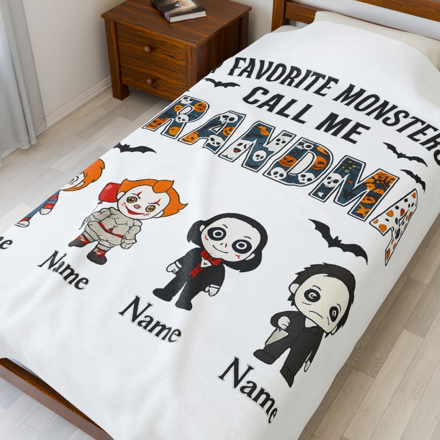 Grandma Halloween Blanket - Favorite Monsters Call Me Grandma Gift - PersonalizedFury