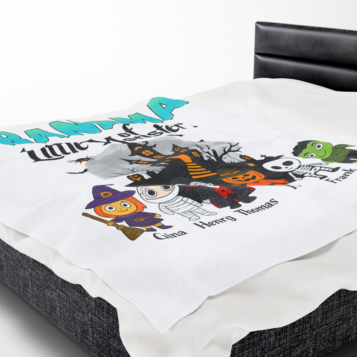 Personalized Grandma of Little Monsters with Grandkids names Blanket - PersonalizedFury