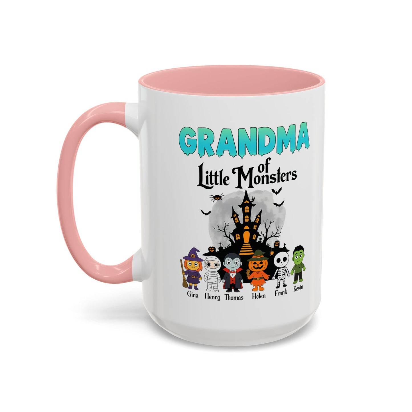 Personalized Grandma of Little Monsters Accent Coffee Mug - PersonalizedFury