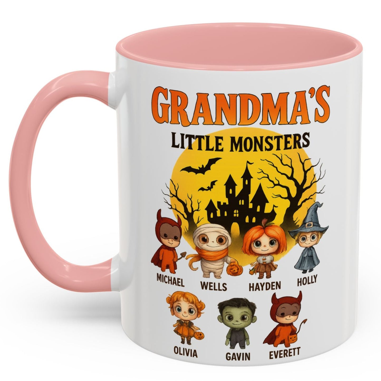 Grandma's Little Monsters Accent Coffee Mug - PersonalizedFury