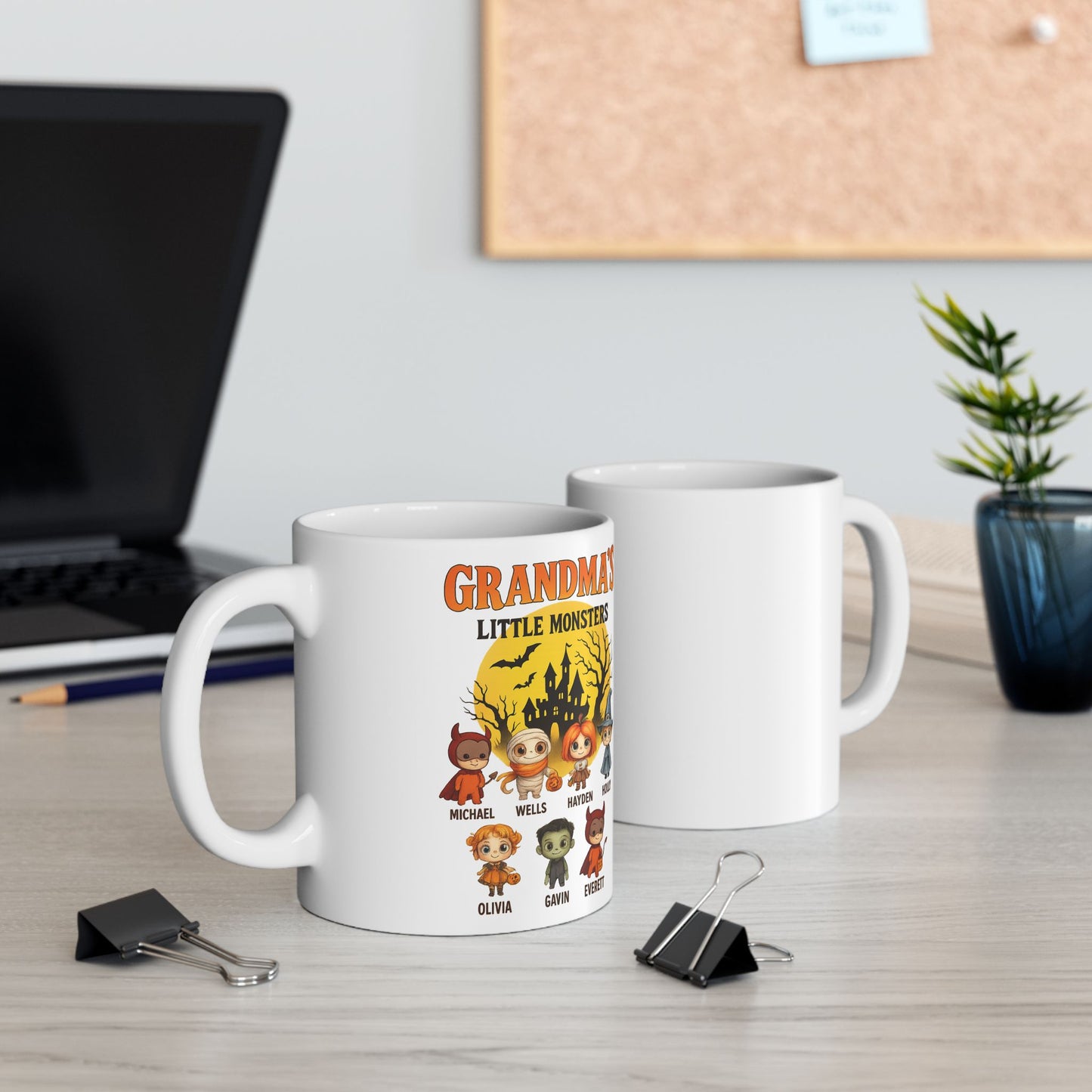 Grandma's Little Monsters Coffee Mug - Personalized Halloween Gift for Grandma - PersonalizedFury