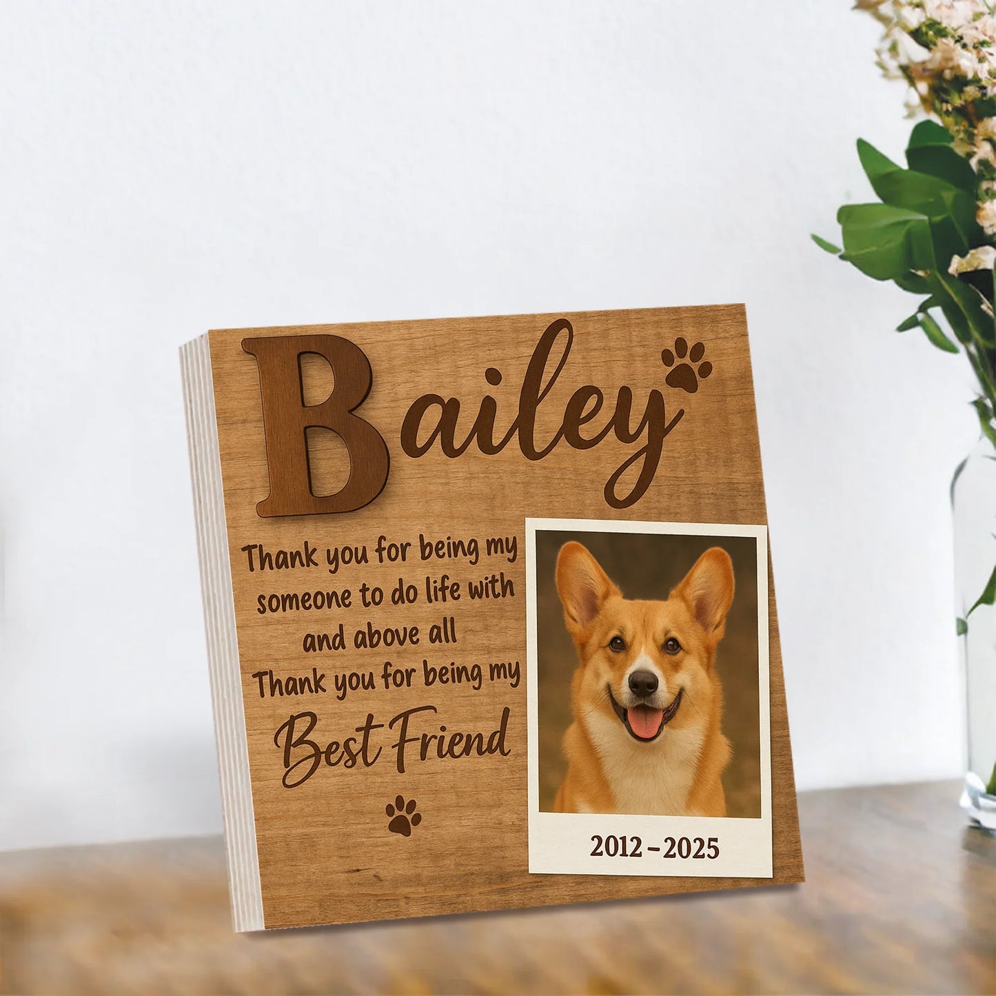 Pet Loss Gift – Thank You for Being My Best Friend Memorial Frame