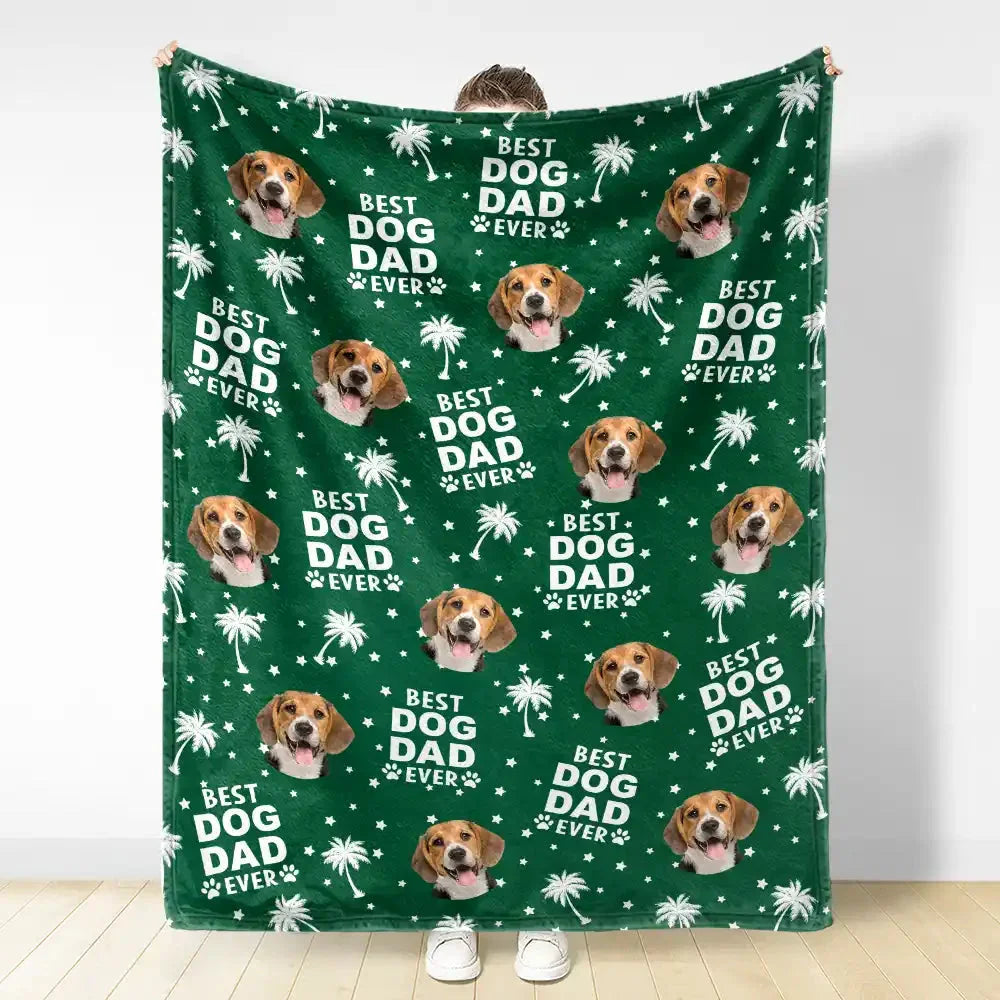 Best Dog Mom Dad Ever Blanket – Custom Face Dog Lover Gift - PersonalizedFury