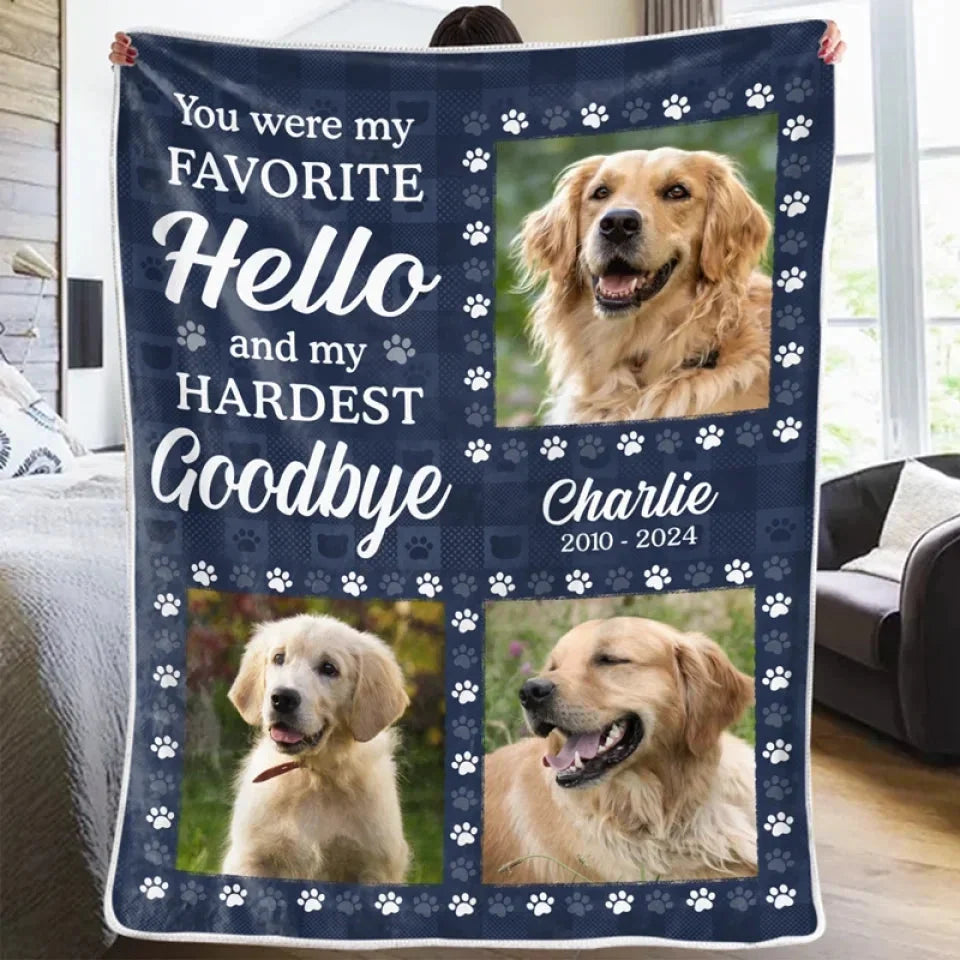 Custom Pet Memorial Blanket – Photo Collage Dog Loss Gift - PersonalizedFury