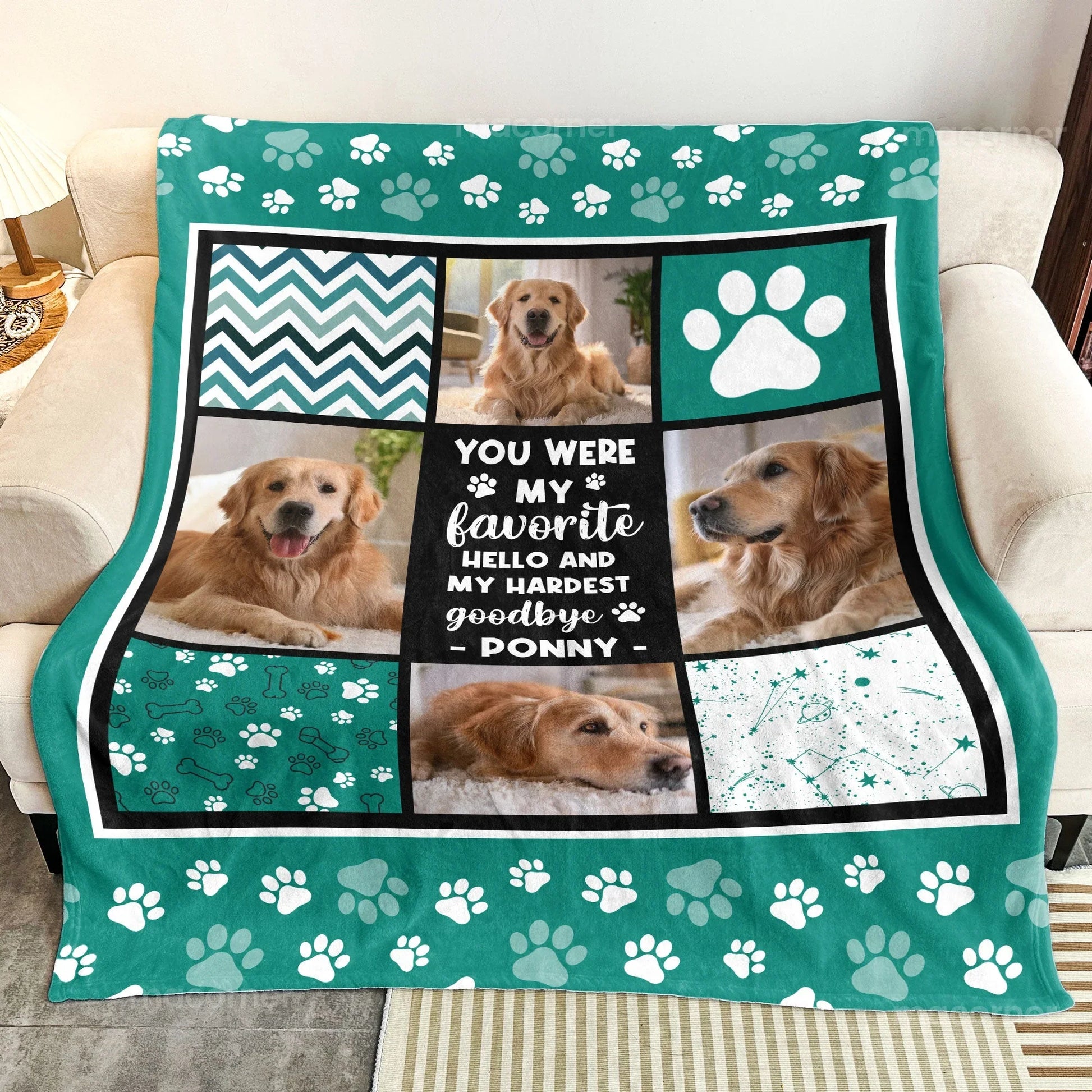 Custom Dog Memorial Gift – Favorite Hello, Hardest Goodbye Blanket - PersonalizedFury