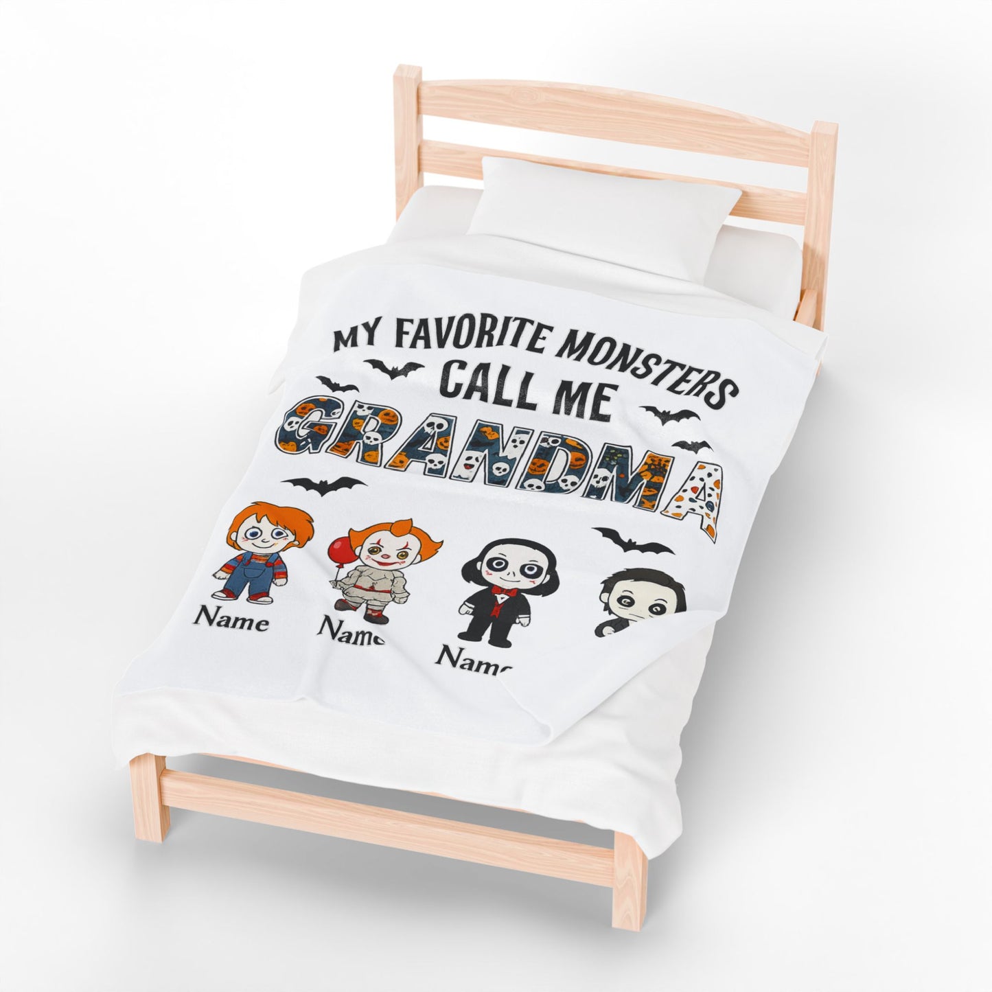 Grandma Halloween Blanket - Favorite Monsters Call Me Grandma Gift - PersonalizedFury