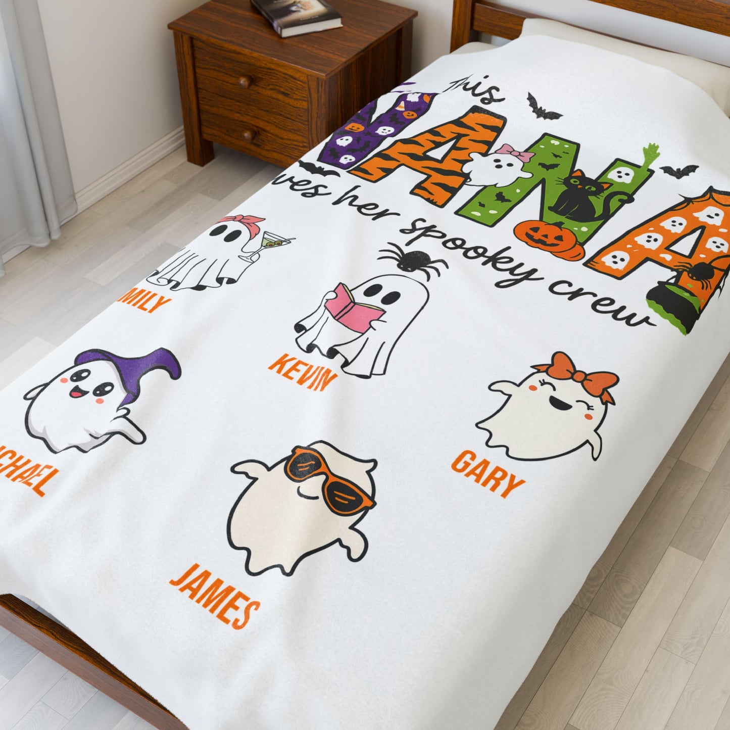 Nana Loves Her Spooky Crew Blanket – Personalized Halloween Gift - PersonalizedFury