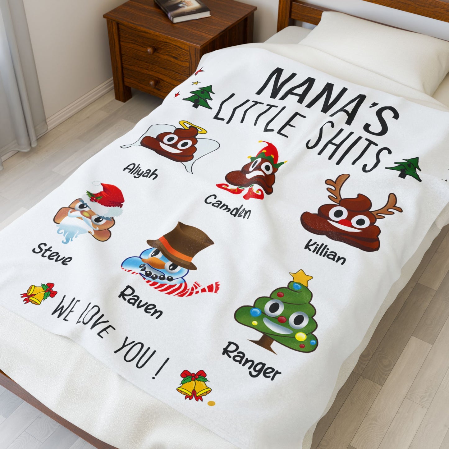 Christmas Gift For Nana - Custom Grandma with Grandkids Names Blanket - PersonalizedFury