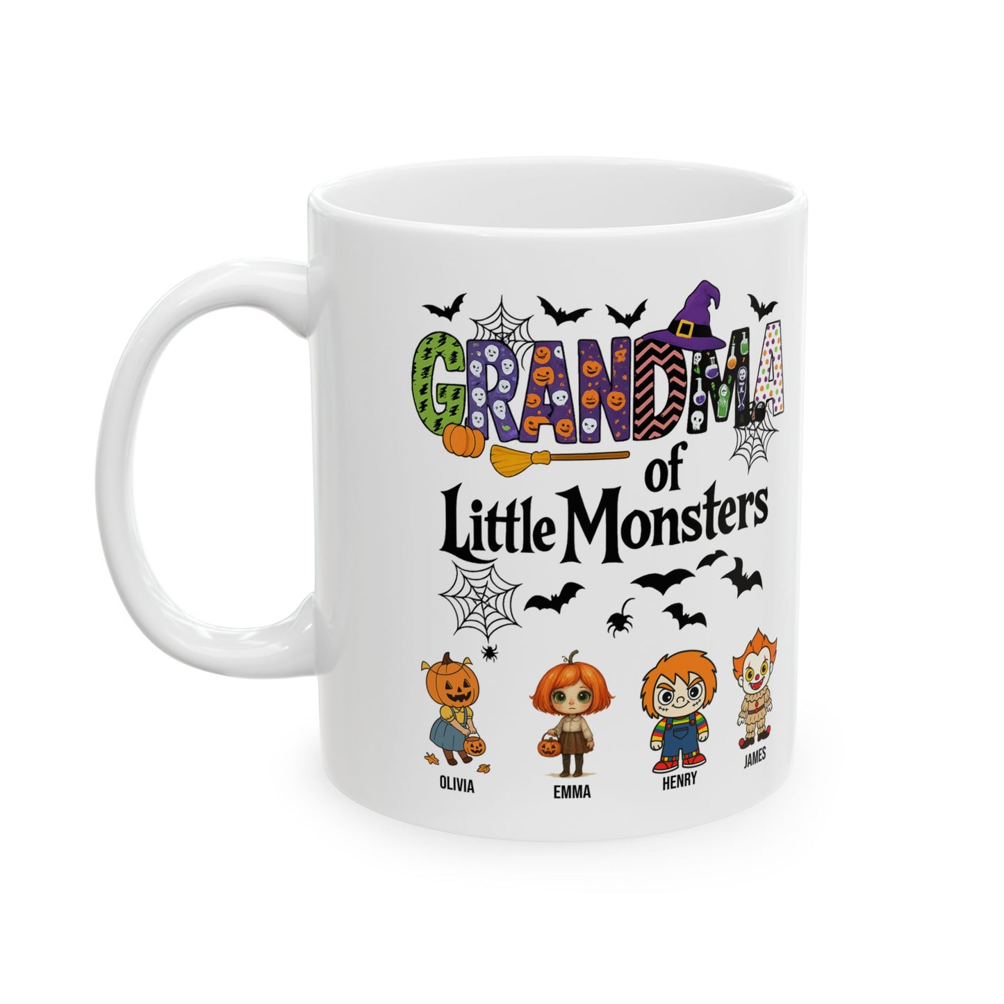 Halloween Gift- Personalized Grandma of Little Monsters Coffee Mug - PersonalizedFury