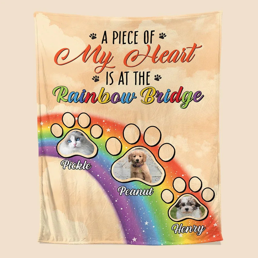 A Piece of My Heart Blanket – Personalized Rainbow Bridge Gift - PersonalizedFury