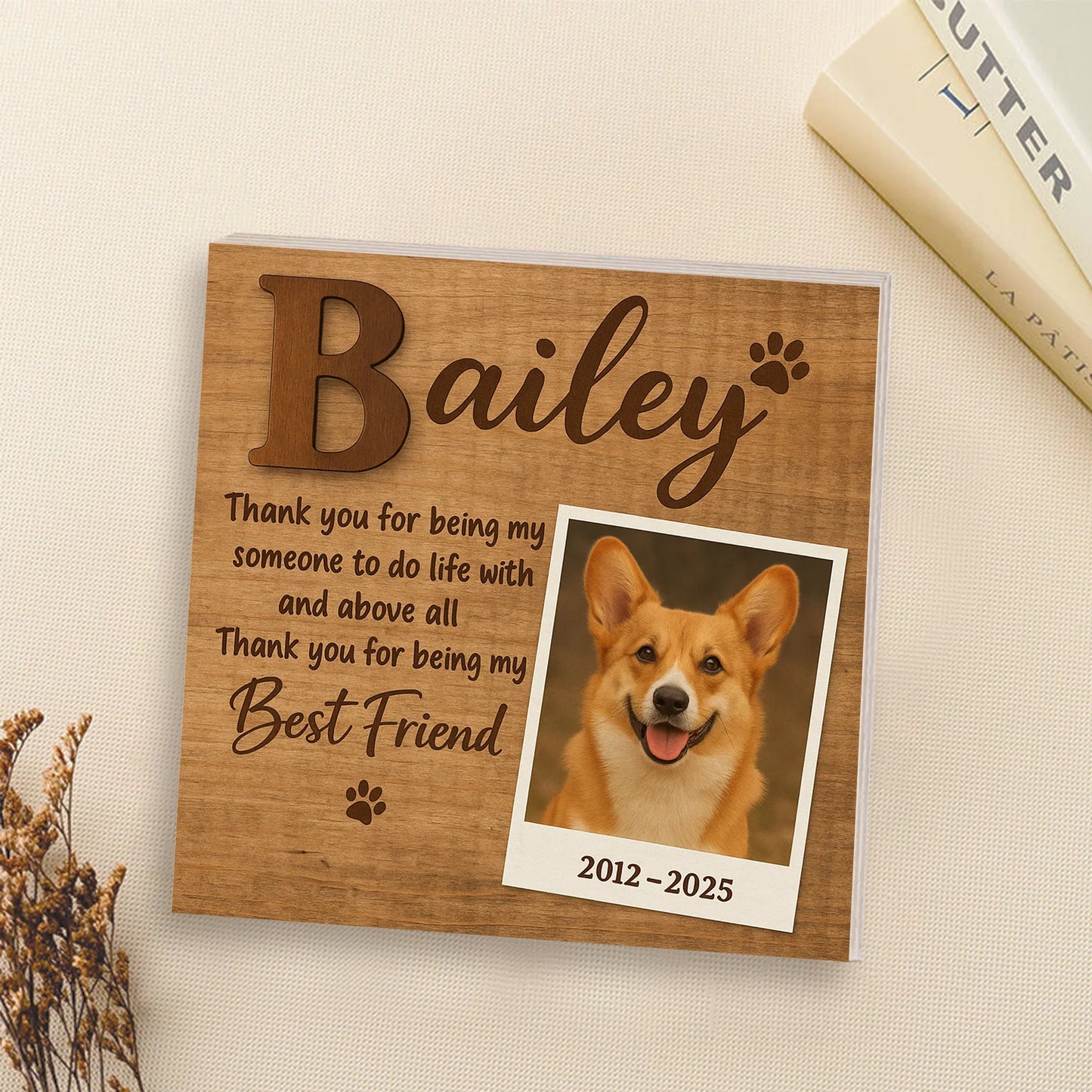 Pet Loss Gift – Thank You for Being My Best Friend Memorial Frame