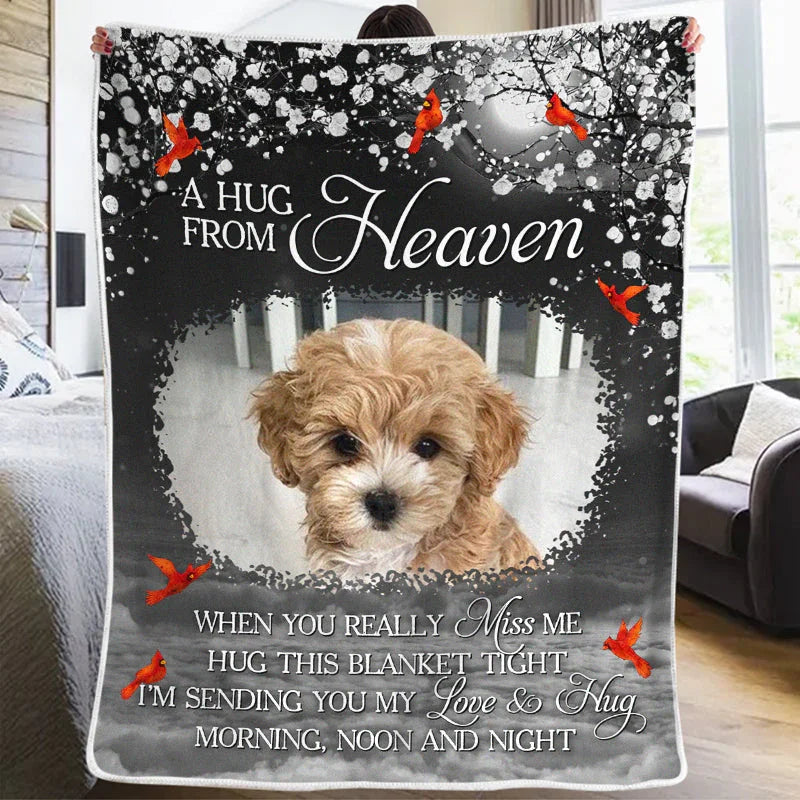 A Hug From Heaven Blanket – Cardinal Dog Memorial Gift - PersonalizedFury