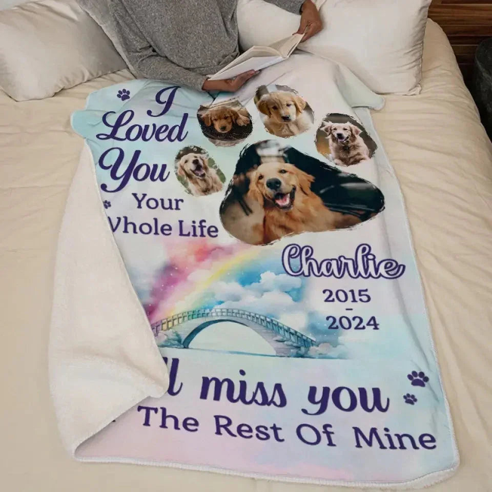 Custom Pet Remembrance Blanket – I’ll Miss You Forever Quote - PersonalizedFury
