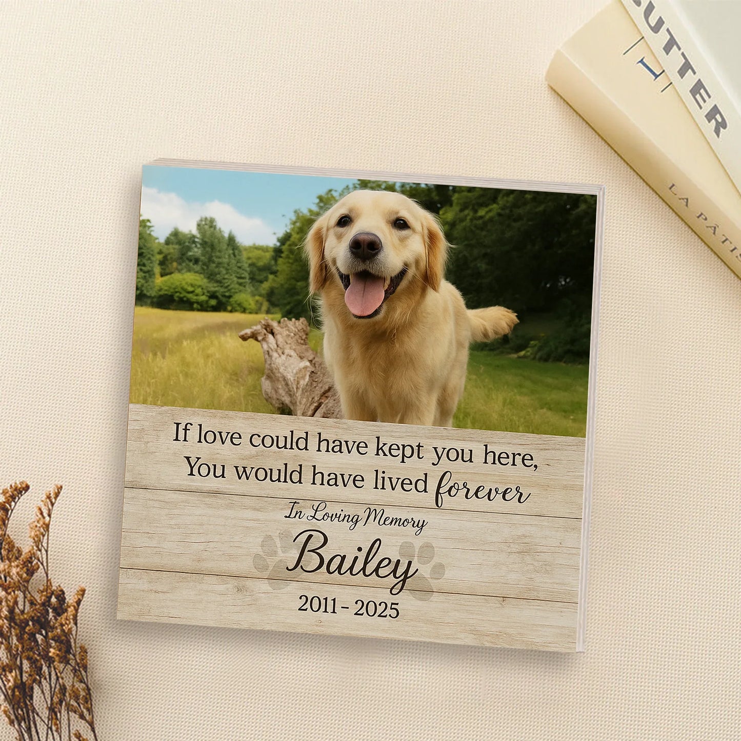 Personalized Pet Loss Gift – “If Love Could Have Kept You” Memorial Frame