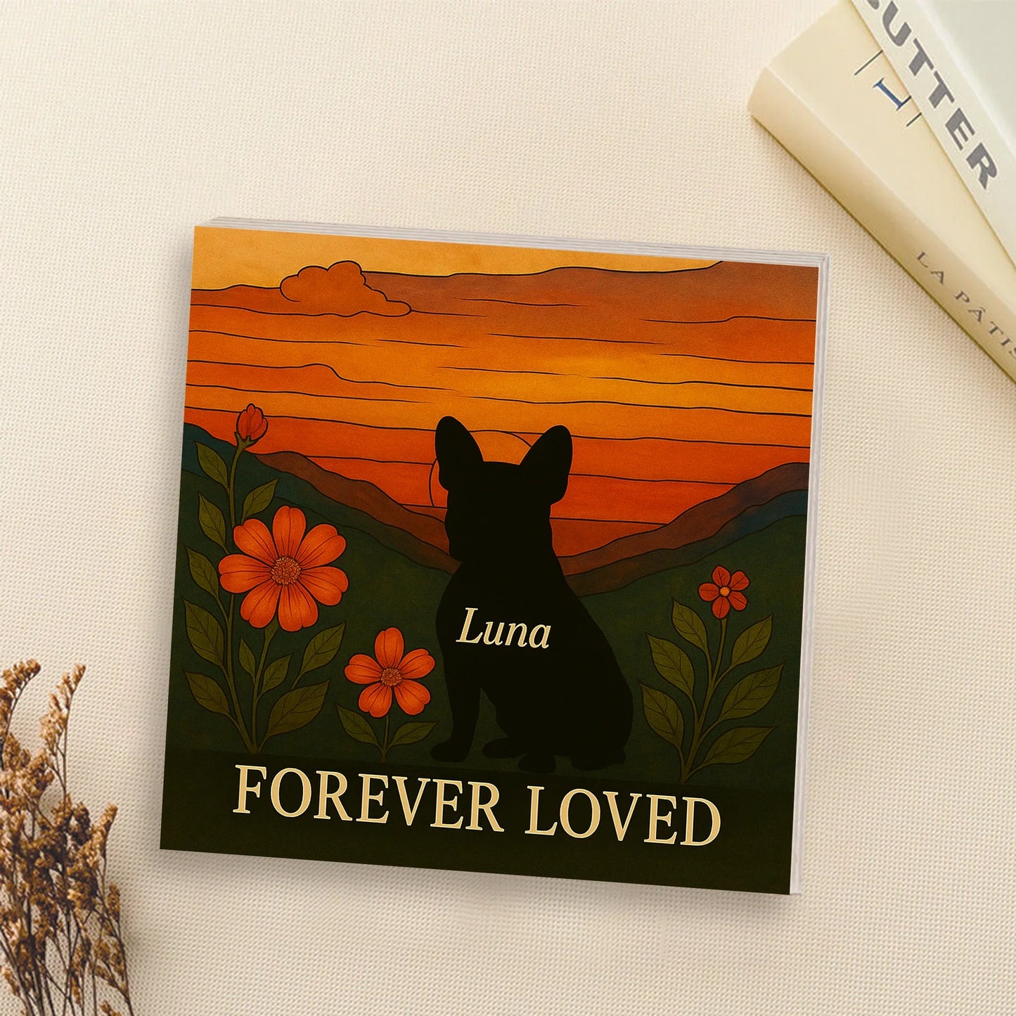 Dog Memorial Wooden Frame – Forever Loved Pet Loss Photo Gift