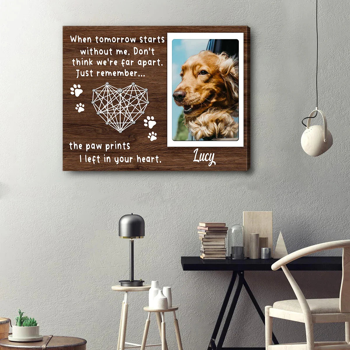 Custom Dog Memorial Gift – “When Tomorrow Starts Without Me” Canvas