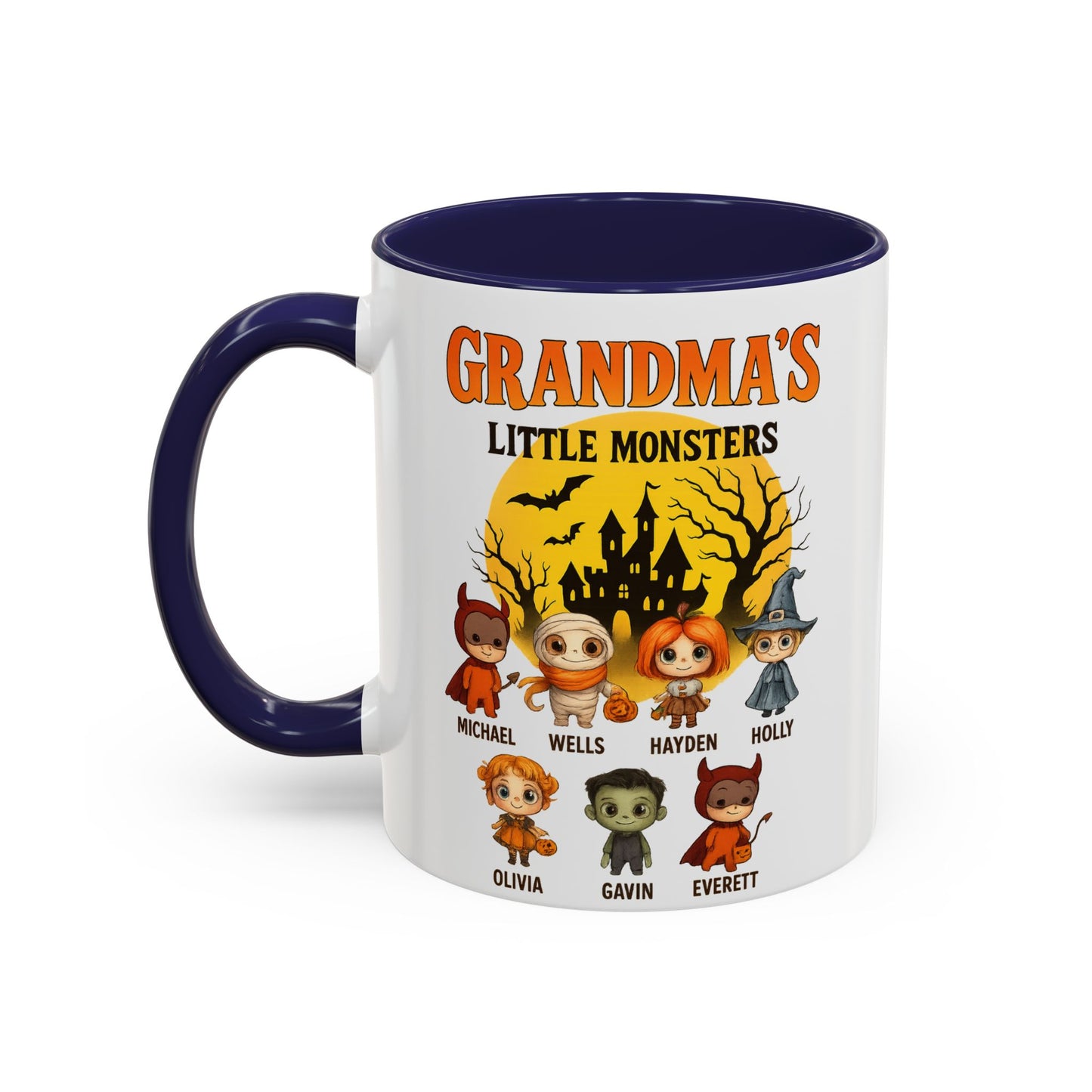 Grandma's Little Monsters Accent Coffee Mug - PersonalizedFury