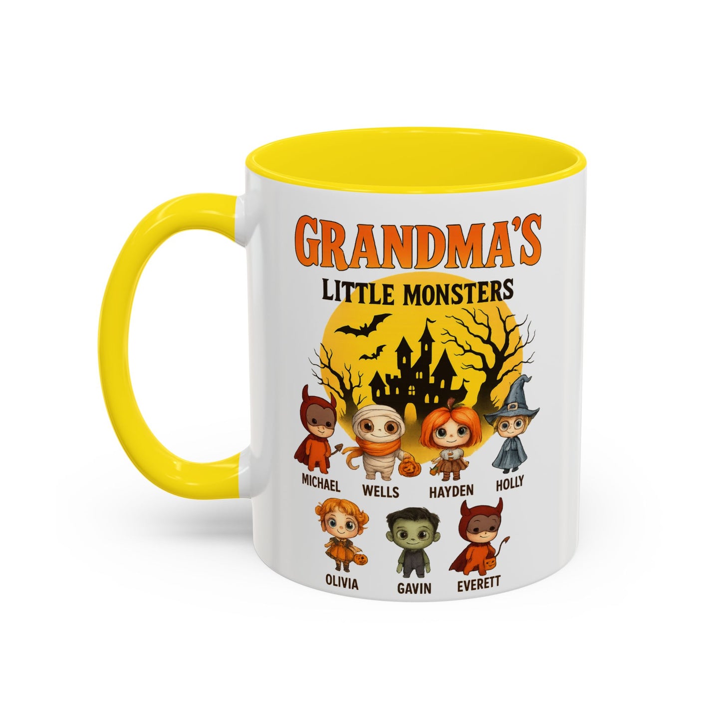 Grandma's Little Monsters Accent Coffee Mug - PersonalizedFury