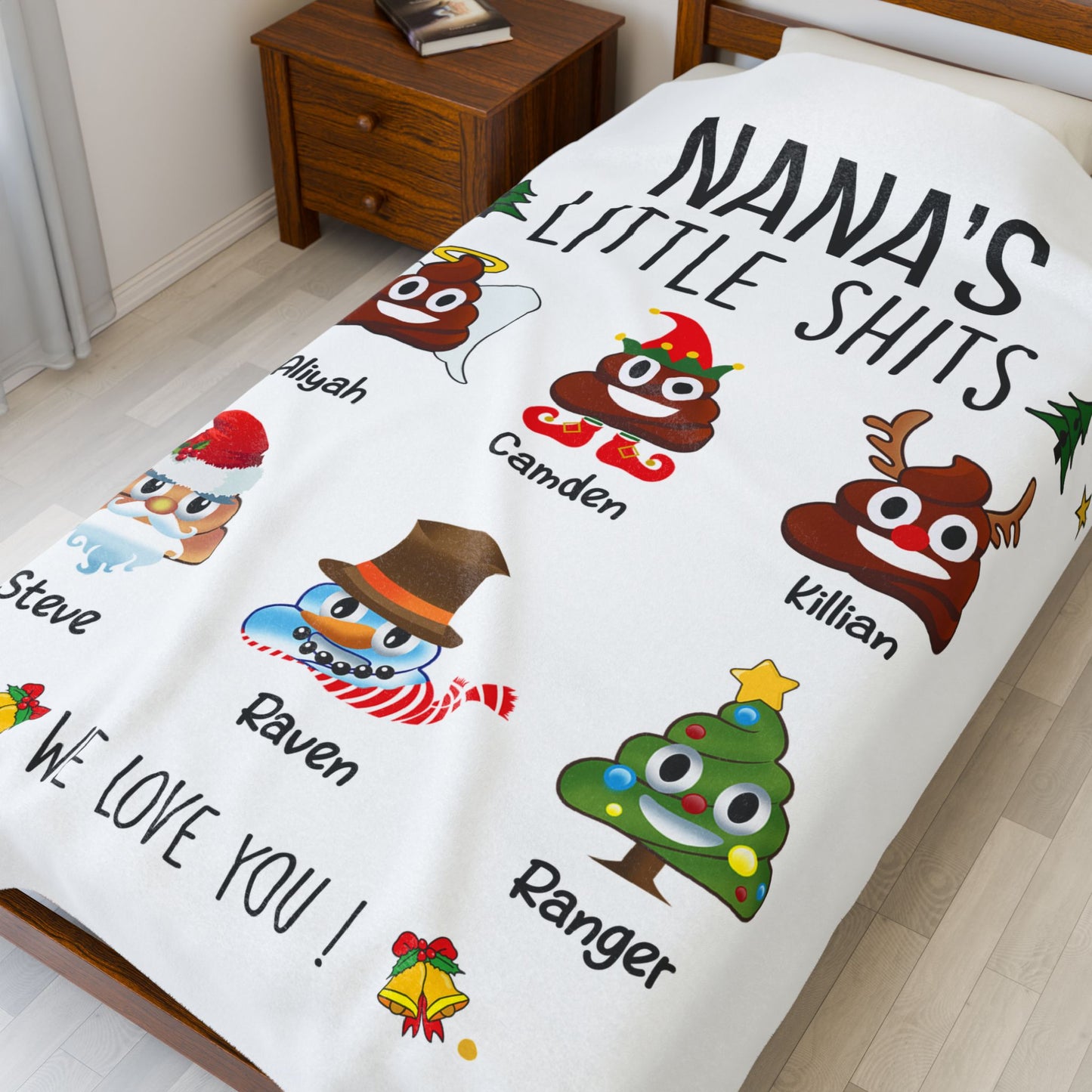 Christmas Gift For Nana - Custom Grandma with Grandkids Names Blanket - PersonalizedFury