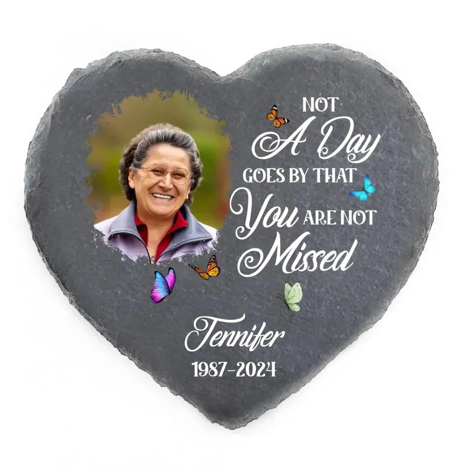 Not A Day Goes By That You Are Not Missed - Personalized Memorial Garden Stone - MS82