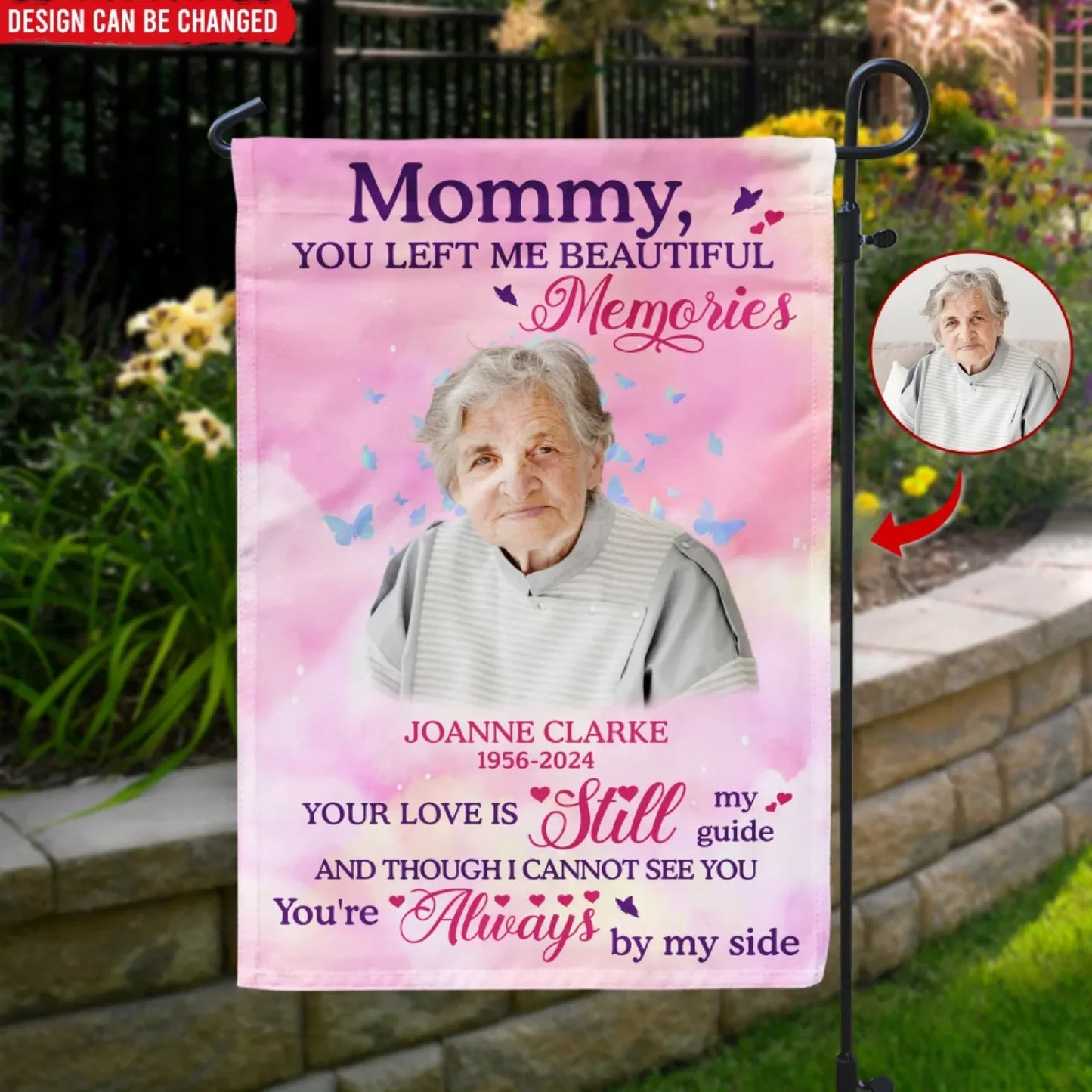 You Left Me Beautiful Memories - Personalized Garden Flag, Memorial Gift, Loss Of Loved One Gift