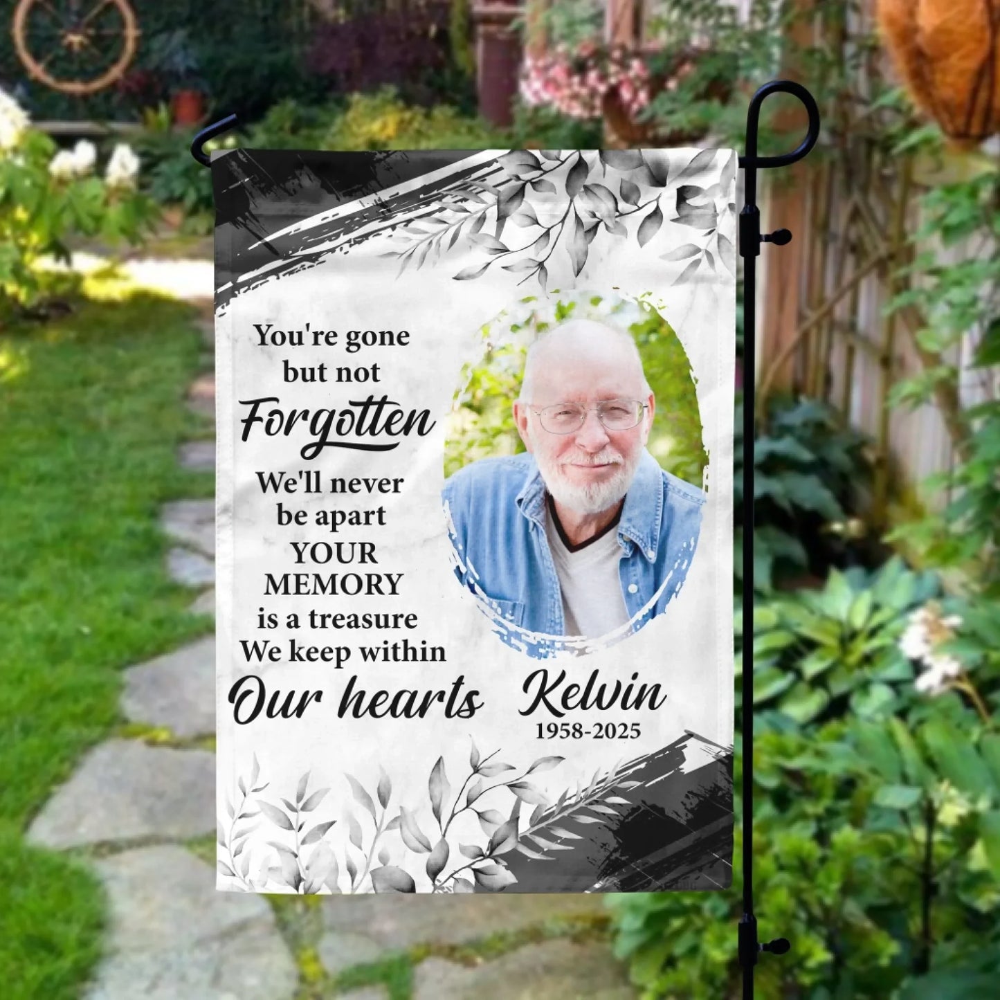 You're Gone But Not Forgotten - Personalized Garden Flag, Memorial Gift, Loss Of Loved One Gift