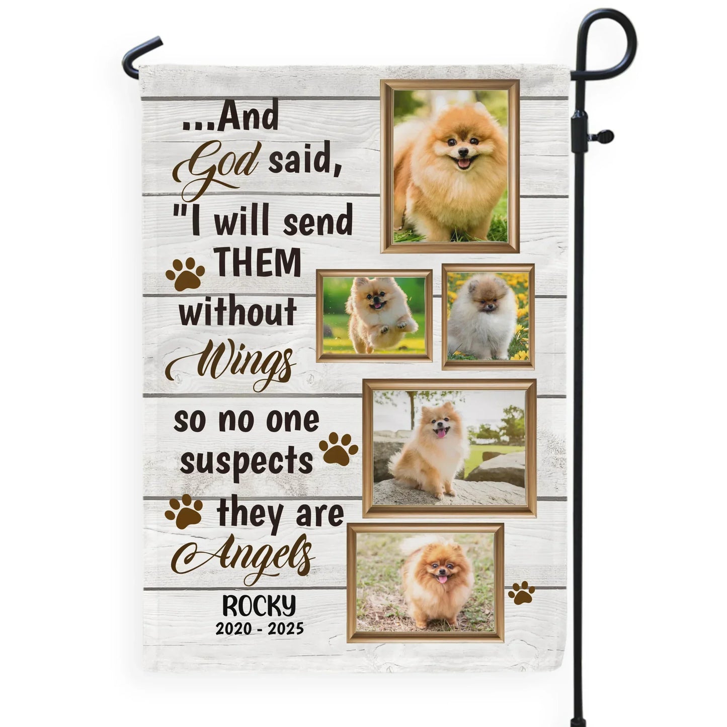 No One Suspects They Are Angels - Personalized Garden Flag, Memorial Gift For Loss Of Pet