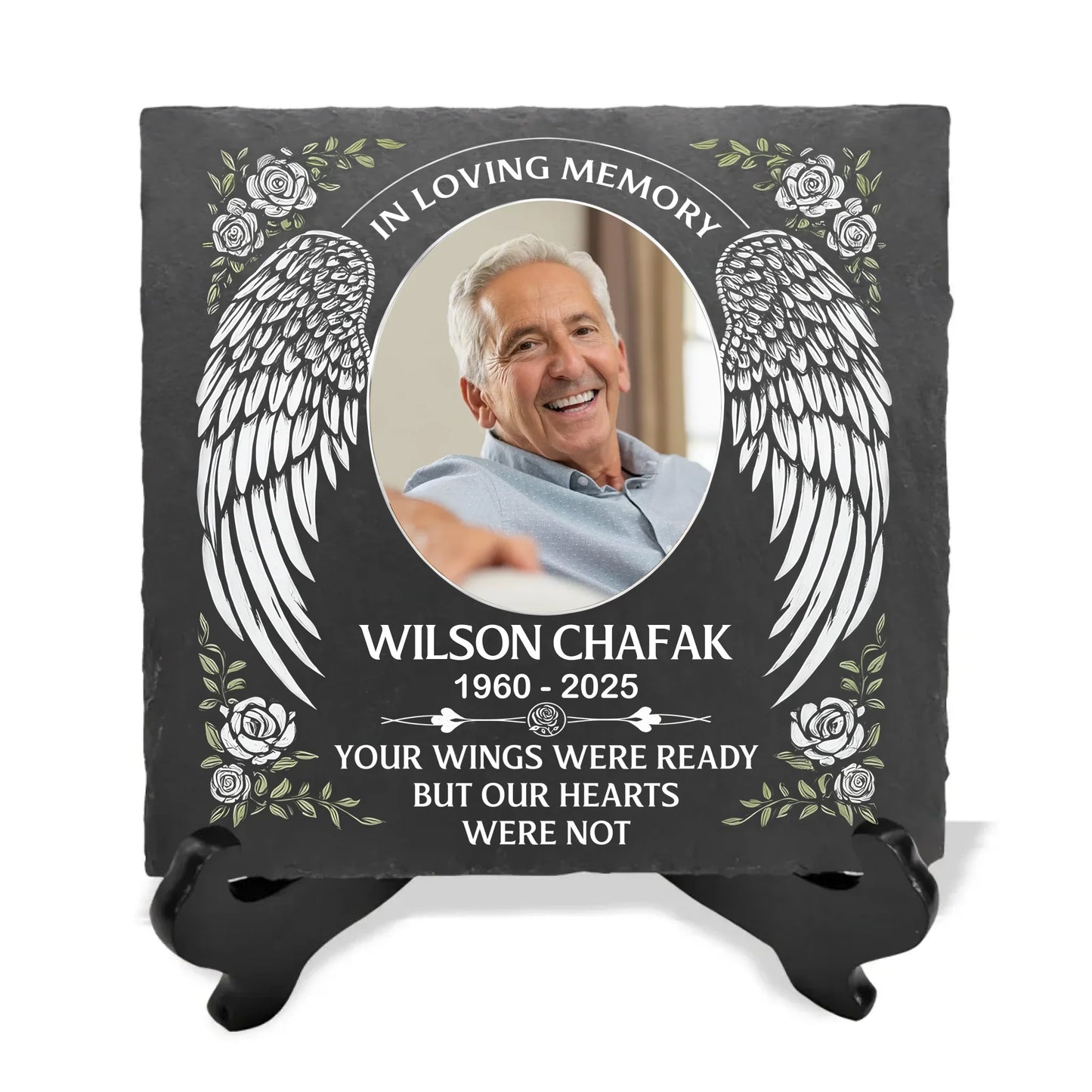 Your Wings Were Ready But Our Hearts Were Not - Personalized Memorial Stone, Sympathy Gift For Loss Of Loved One