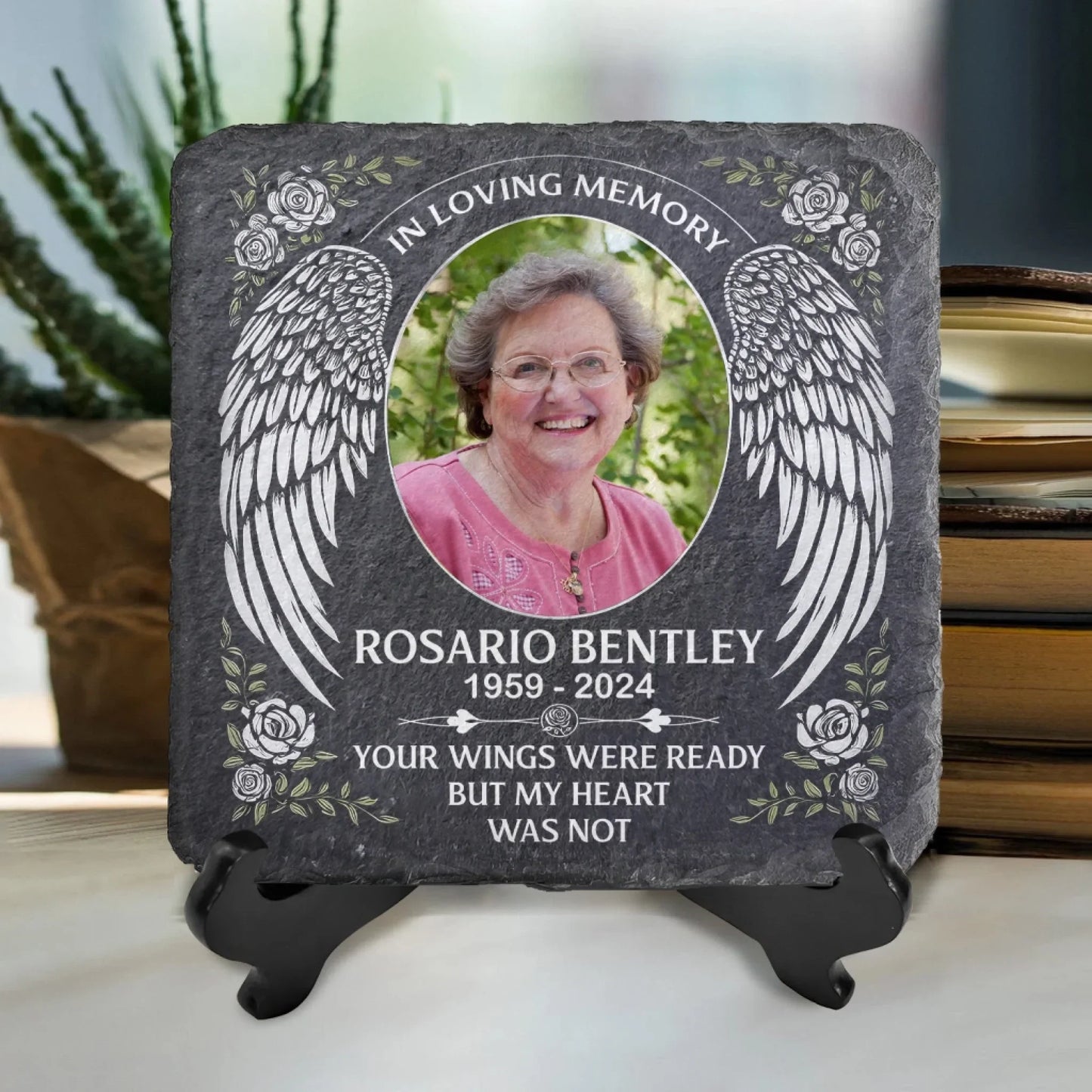 Your Wings Were Ready But Our Hearts Were Not - Personalized Memorial Stone, Sympathy Gift For Loss Of Loved One