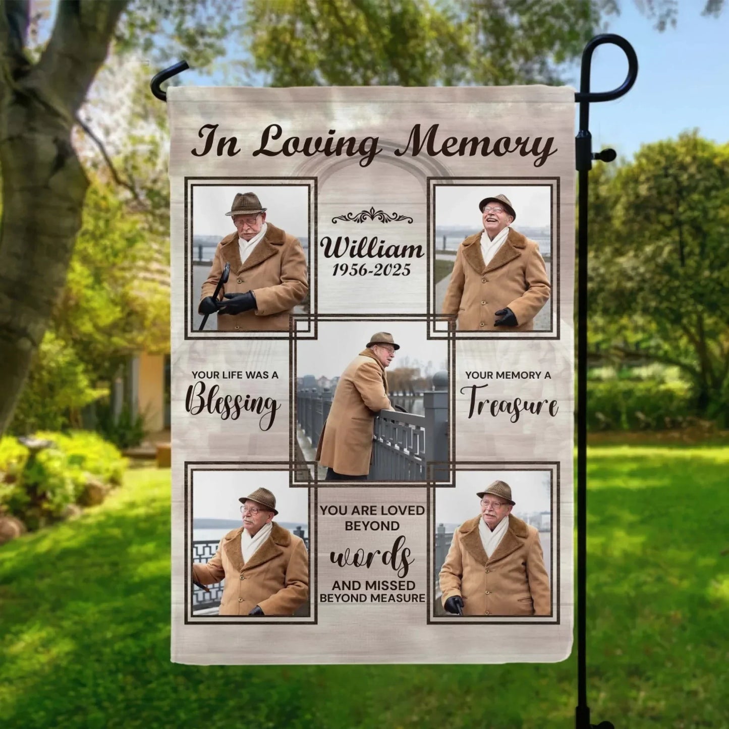 In Loving Memory Your Life Was A Blessing - Personalized Garden Flag, Memorial Gift, Bereavement Gift For Loss Of Loved One