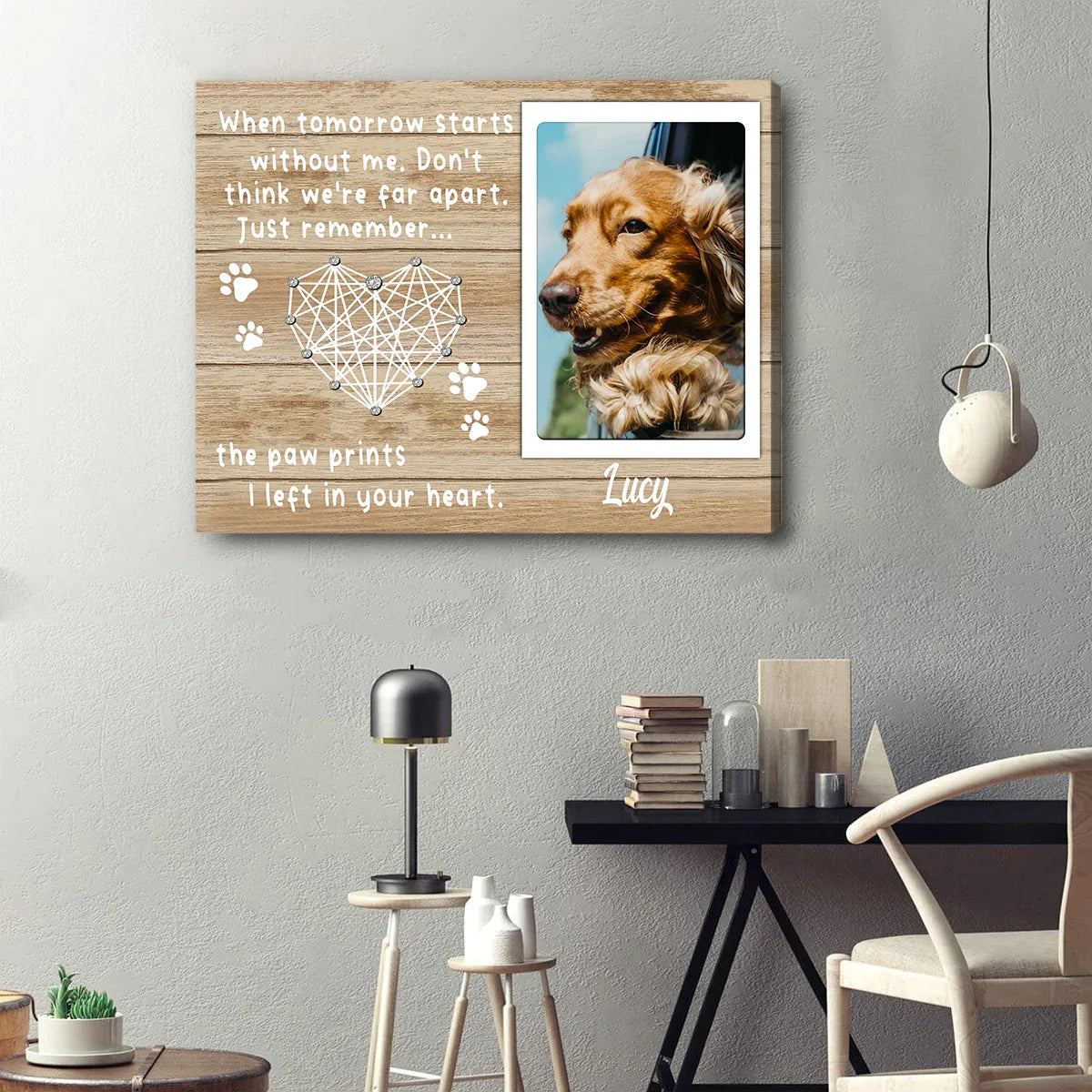 Dog Loss Gift – Personalized Pet Memorial Canvas, Custom Photo & Name