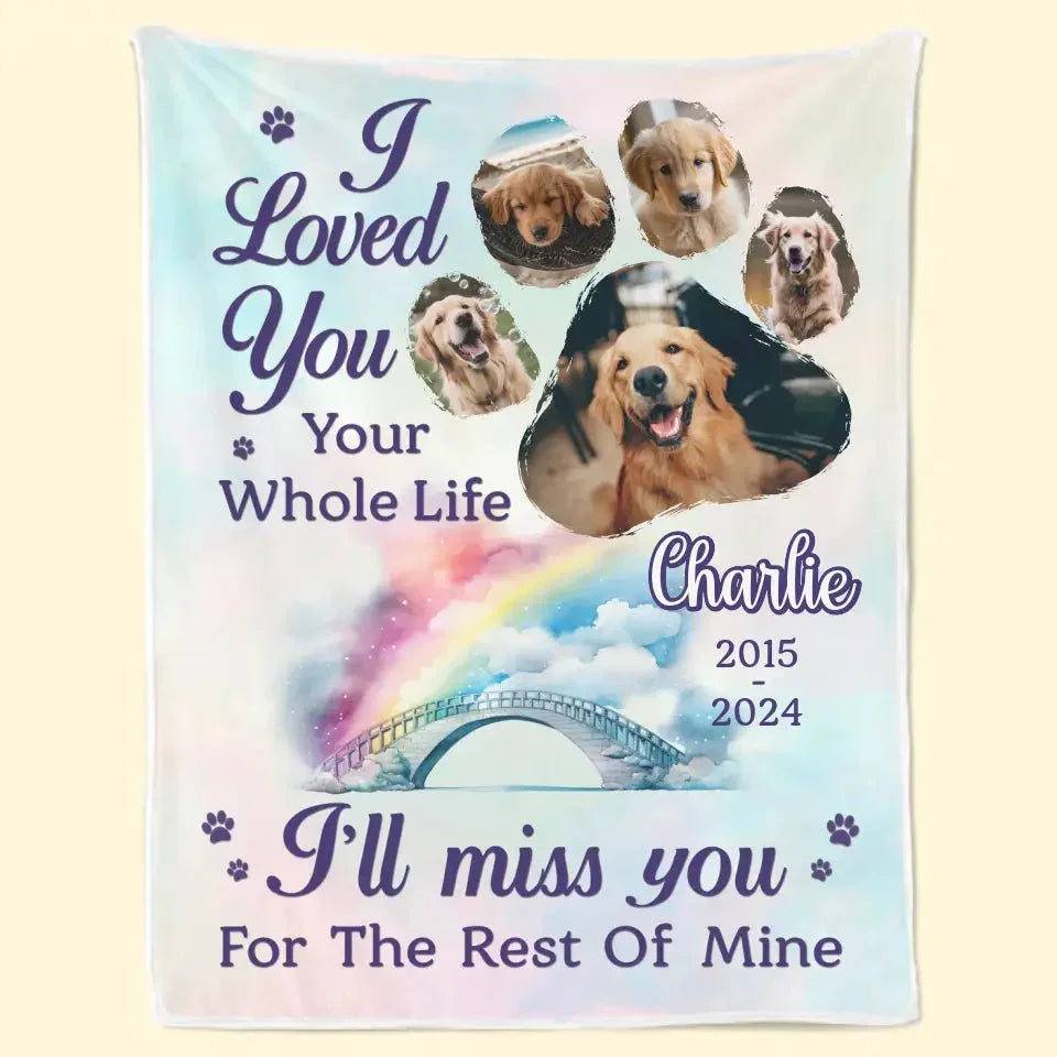 Custom Pet Remembrance Blanket – I’ll Miss You Forever Quote - PersonalizedFury