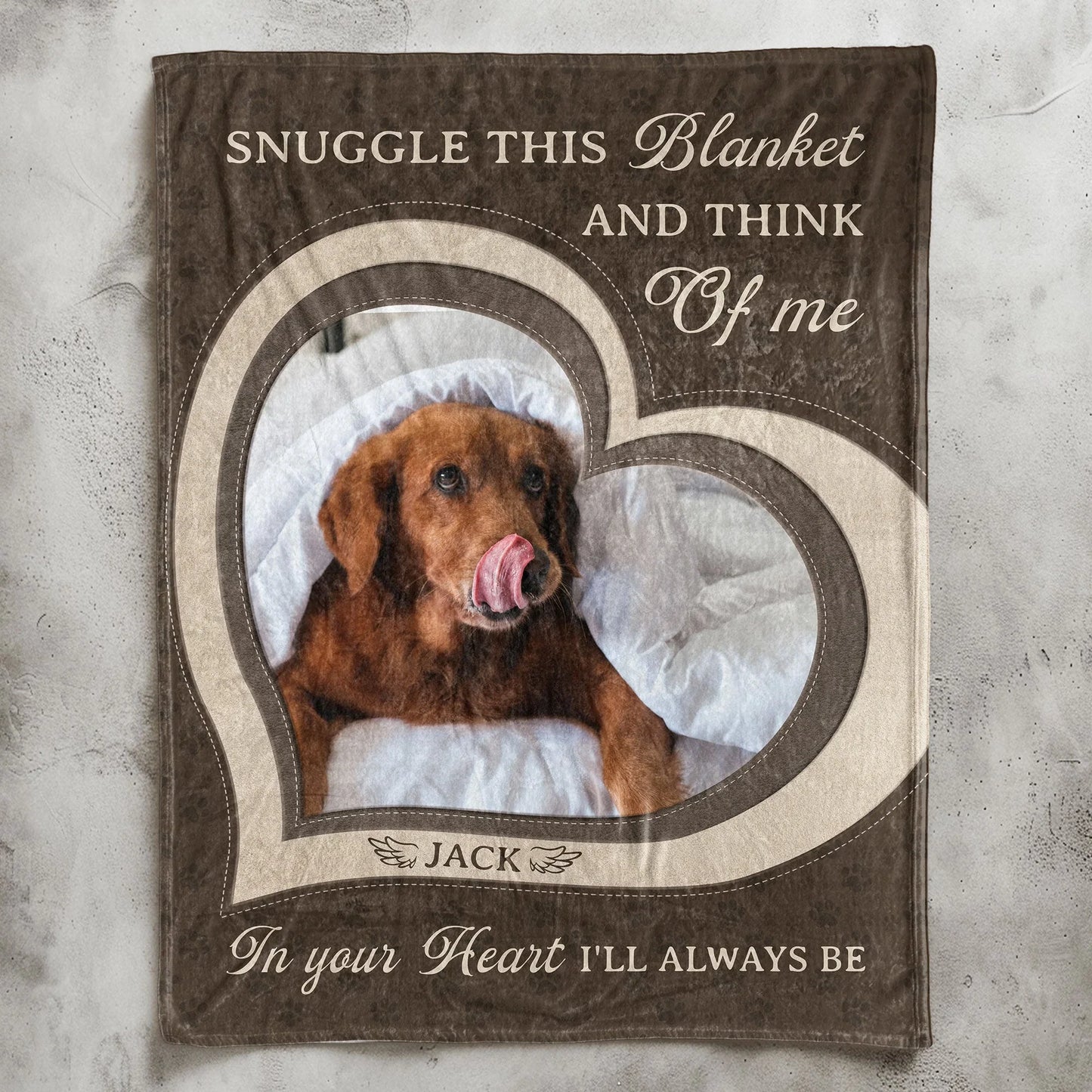Personalized Dog Memorial Blanket – Snuggle This and Think of Me - PersonalizedFury