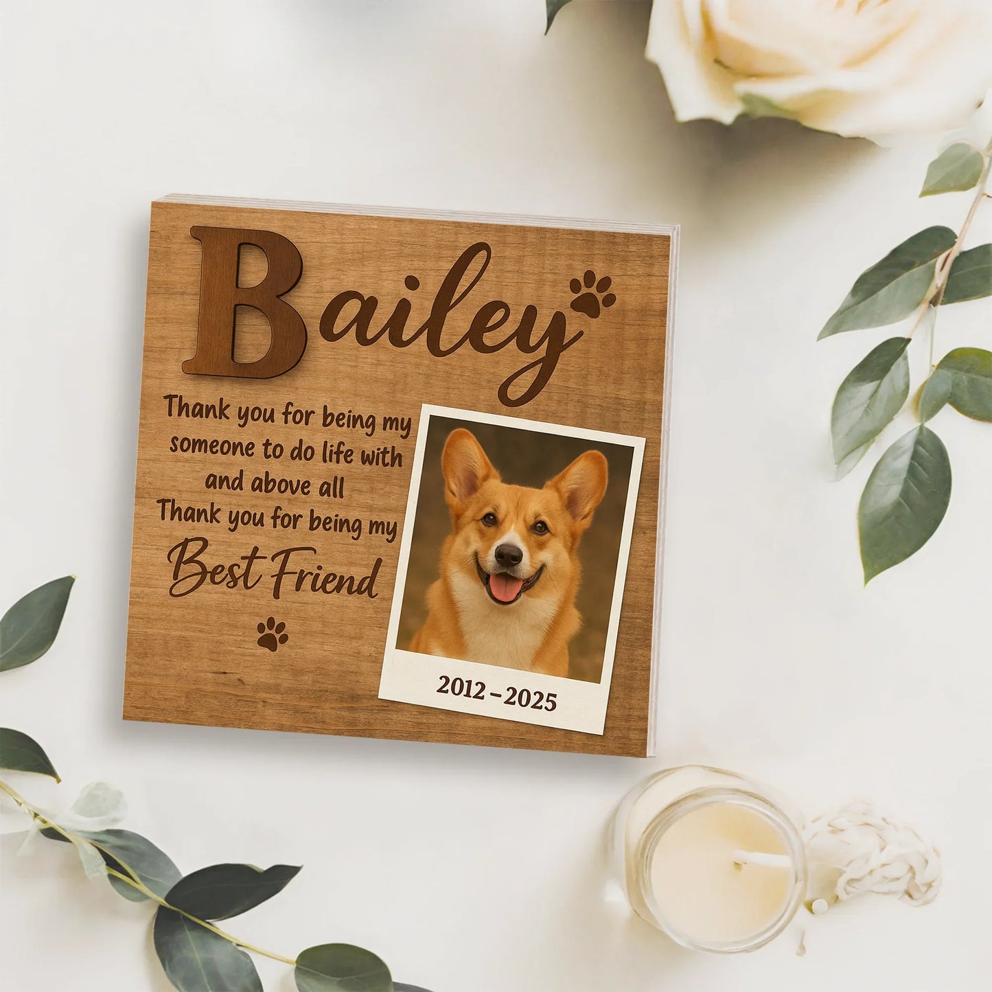 Pet Loss Gift – Thank You for Being My Best Friend Memorial Frame