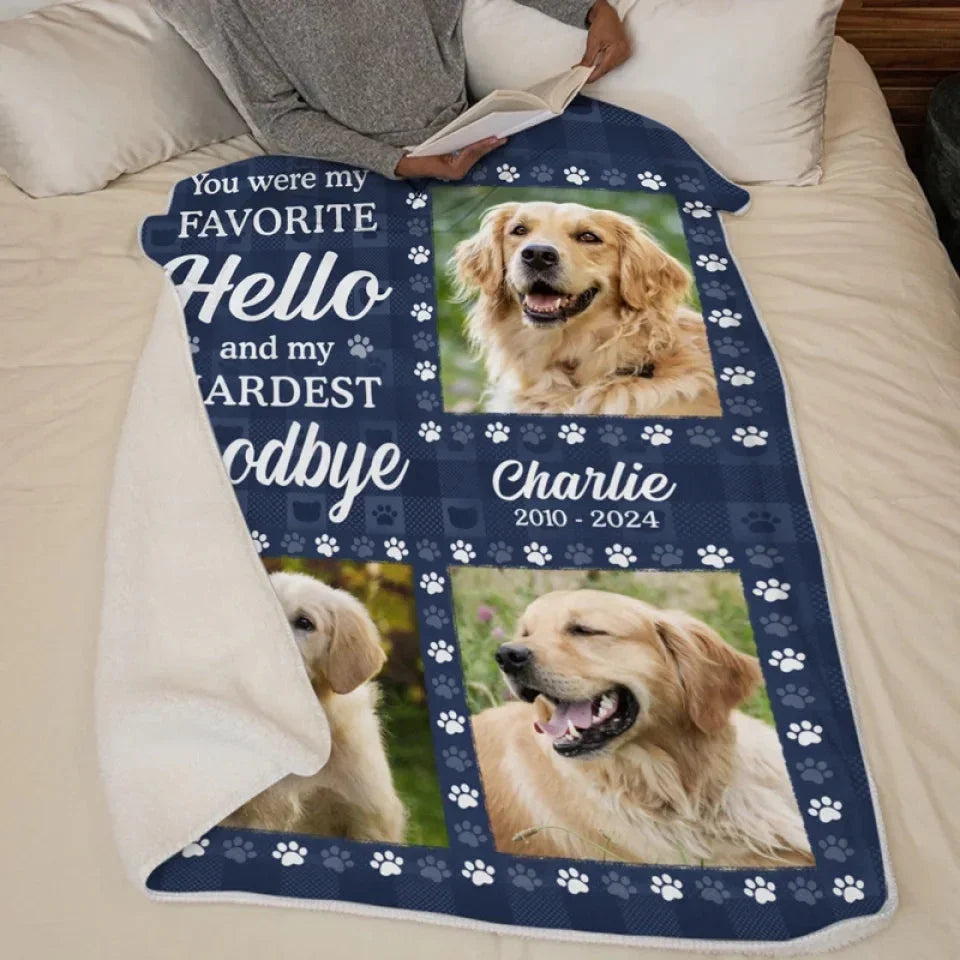 Custom Pet Memorial Blanket – Photo Collage Dog Loss Gift - PersonalizedFury
