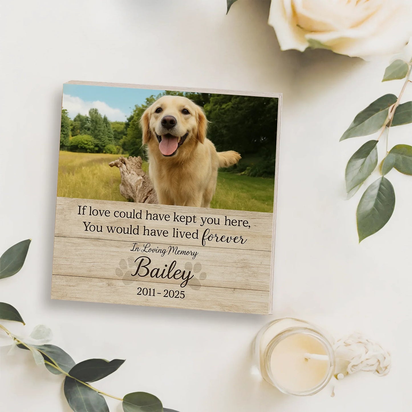 Personalized Pet Loss Gift – “If Love Could Have Kept You” Memorial Frame