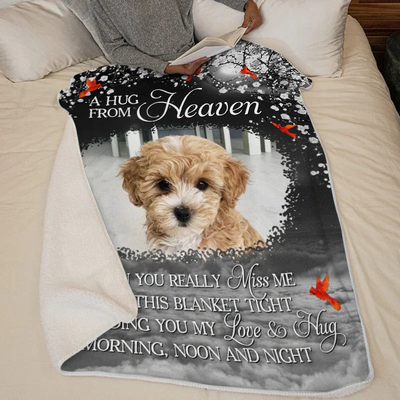 A Hug From Heaven Blanket – Cardinal Dog Memorial Gift - PersonalizedFury