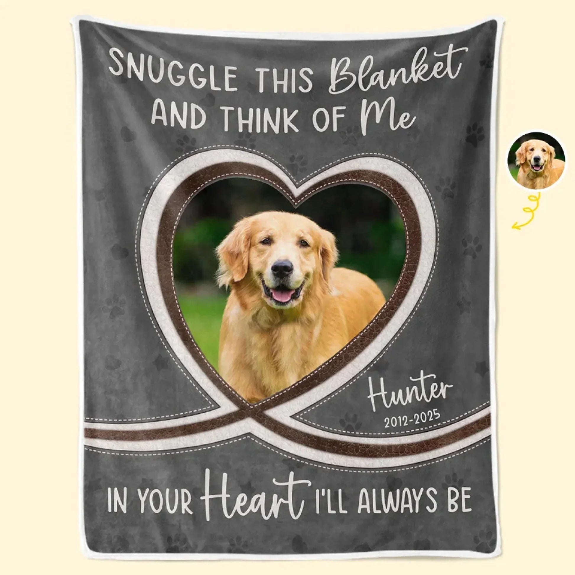 Dog Memorial Blanket – Snuggle This Blanket and Think of Me - PersonalizedFury