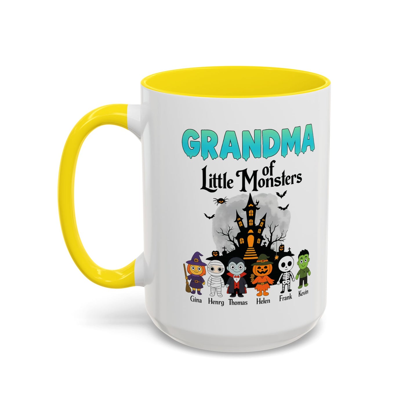 Personalized Grandma of Little Monsters Accent Coffee Mug - PersonalizedFury