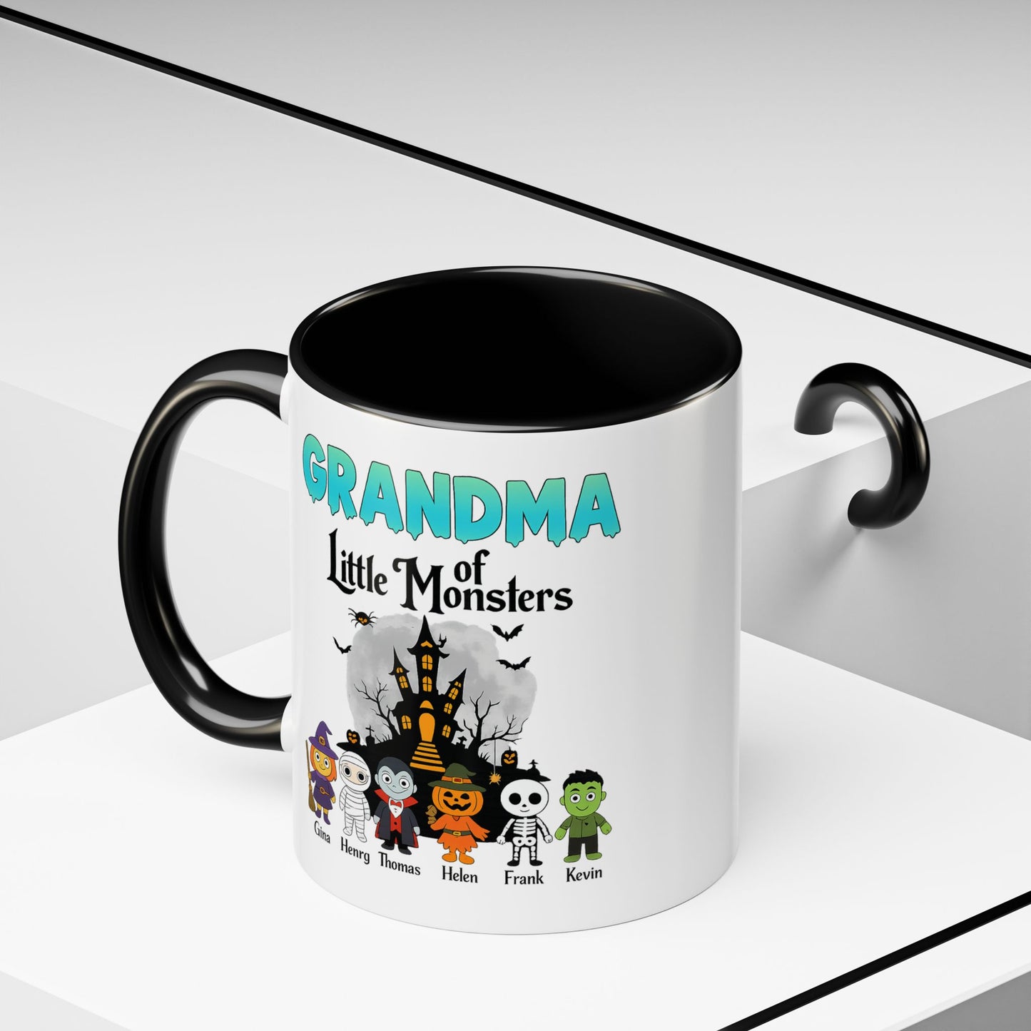 Personalized Grandma of Little Monsters Accent Coffee Mug - PersonalizedFury
