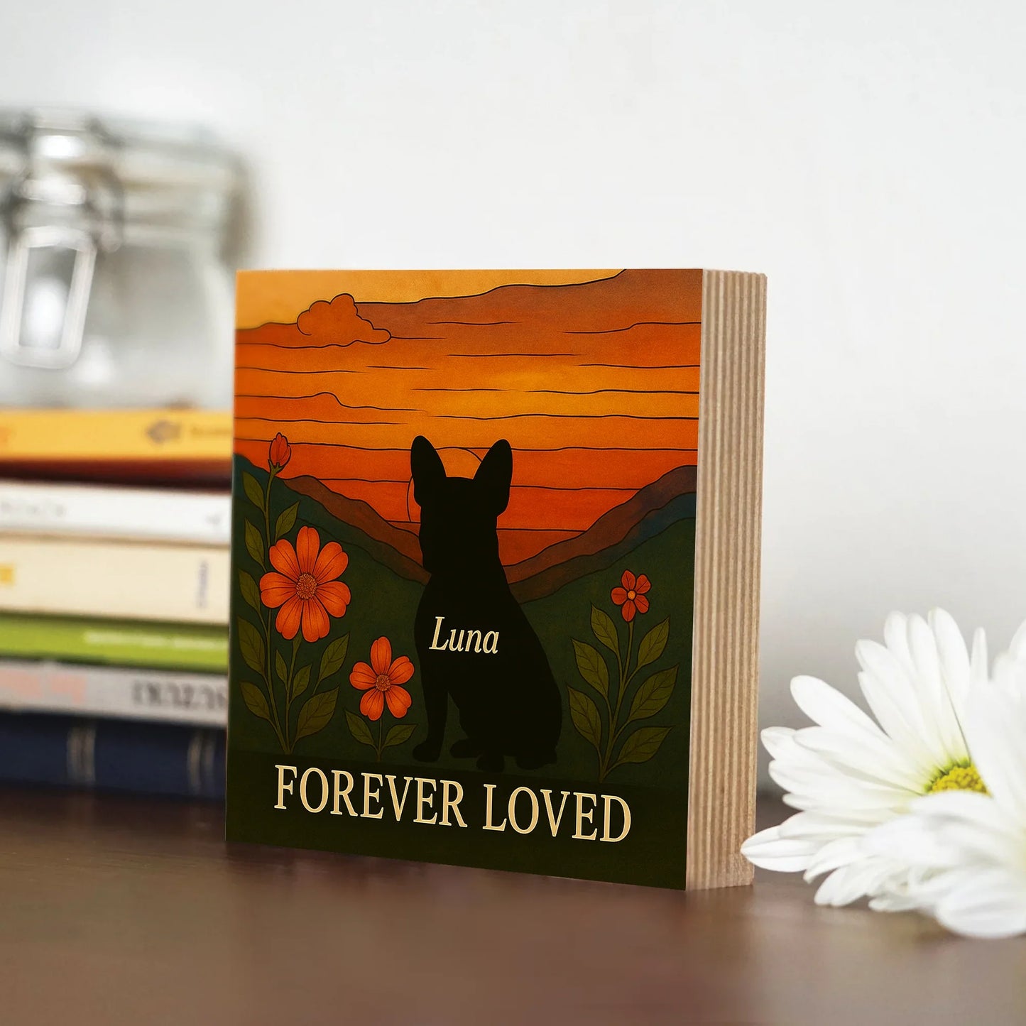 Dog Memorial Wooden Frame – Forever Loved Pet Loss Photo Gift