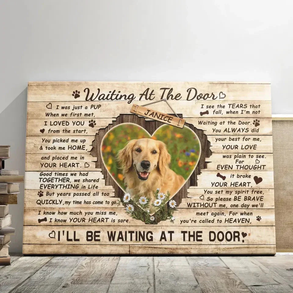 Custom Pet Memorial Canvas - Waiting At The Door Dog Loss Gift - PersonalizedFury