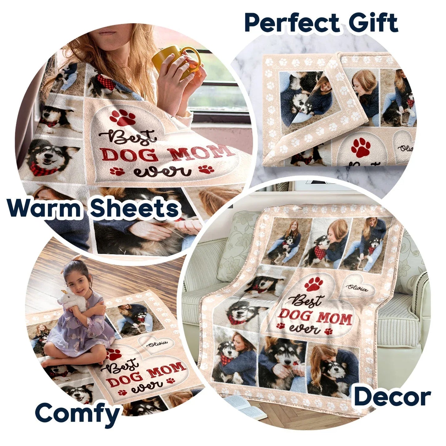 Best Fur Mom Ever Blanket – Custom Dog & Cat Photo Gift