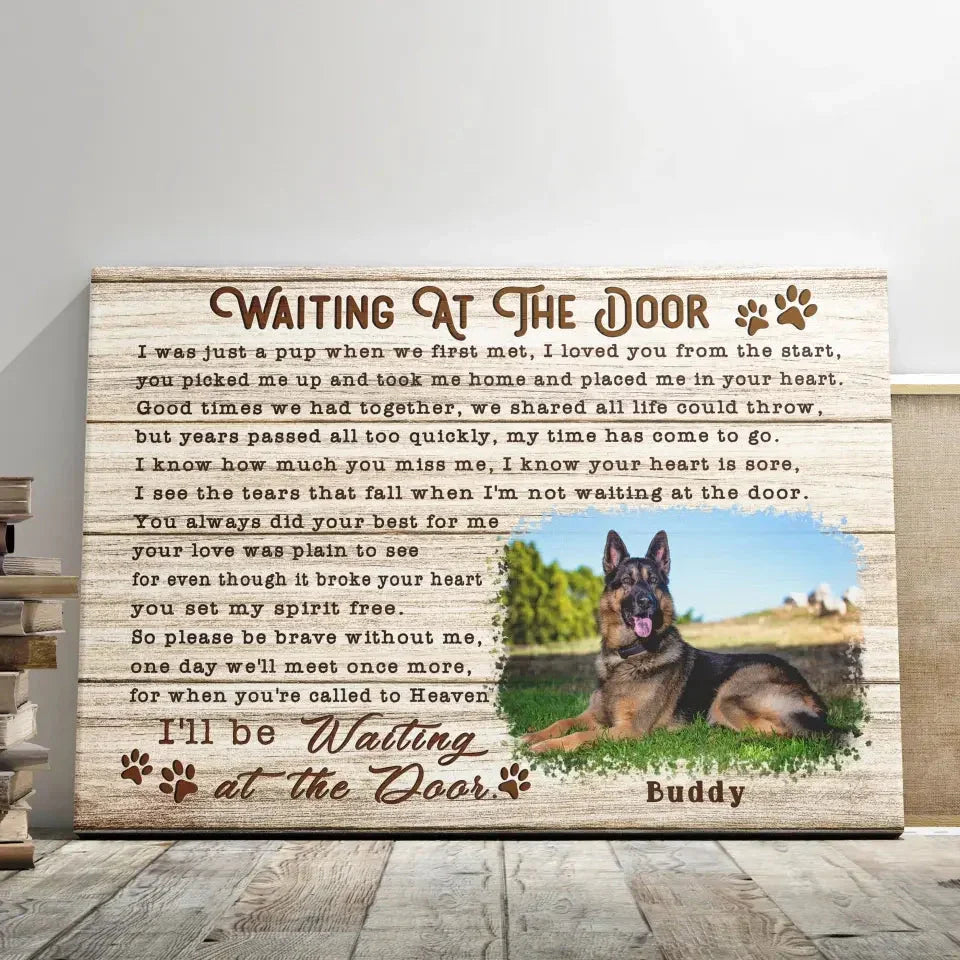 Custom Pet Loss Canvas – I’ll Be Waiting at the Door Canvas Gift - PersonalizedFury