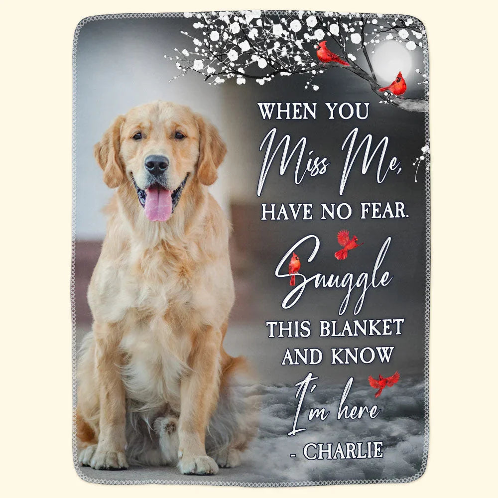 Dog Memorial Gifts – When You Really Miss Me Hug This Blanket - PersonalizedFury