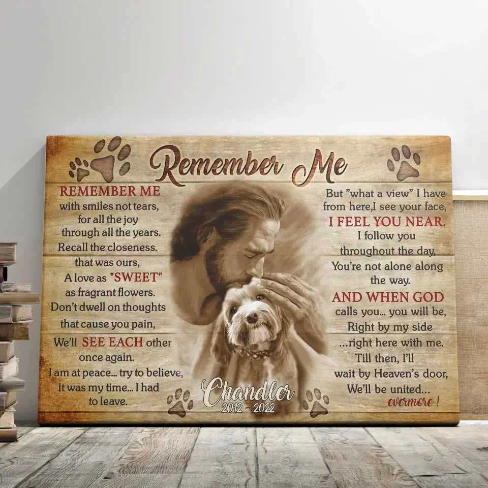 Pet Memorial Canvas – Remember Me Poem | Dog Loss Gift - PersonalizedFury